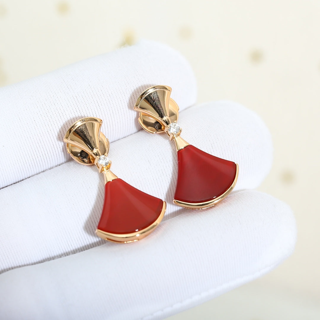 [AuraEcho Jewelry]DREAM Carnelian PINK GOLD EARRINGS