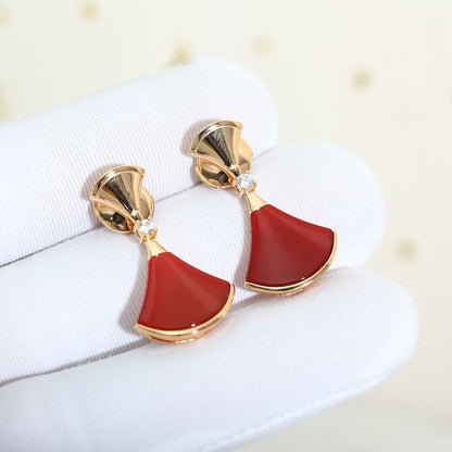 [AuraEcho Jewelry]DREAM Carnelian PINK GOLD EARRINGS