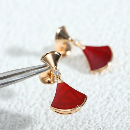 [AuraEcho Jewelry]DREAM Carnelian PINK GOLD EARRINGS