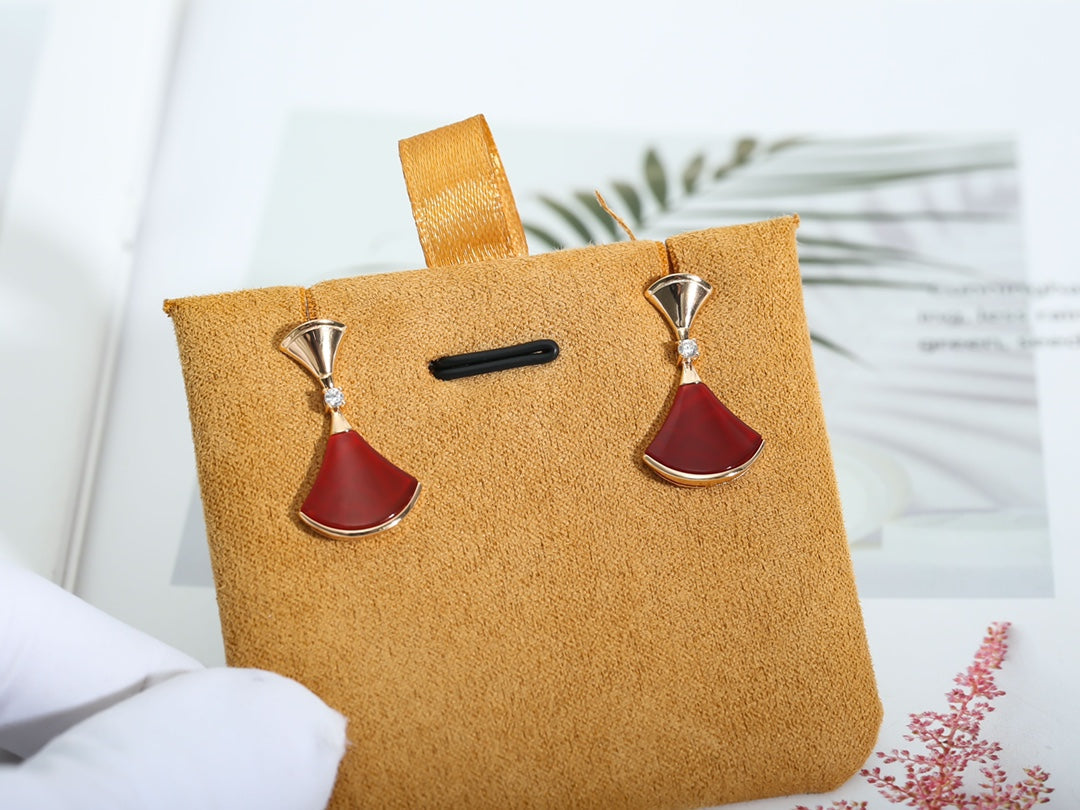[AuraEcho Jewelry]DREAM Carnelian PINK GOLD EARRINGS