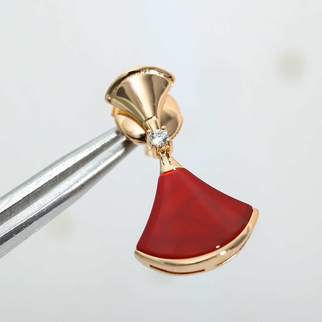 [AuraEcho Jewelry]DREAM Carnelian PINK GOLD EARRINGS