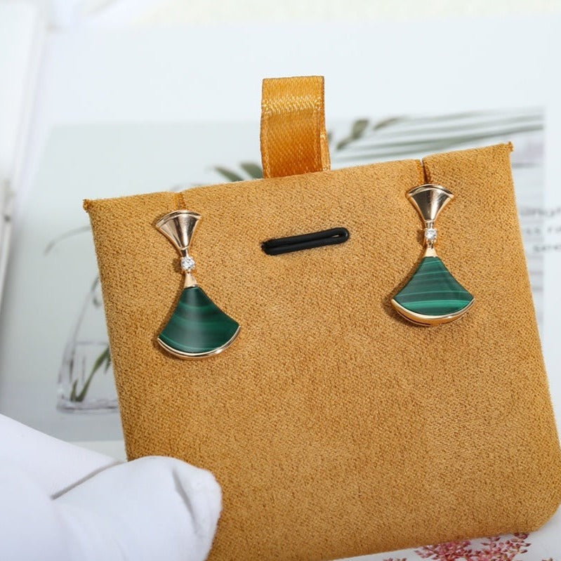[AuraEcho Jewelry]DREAM MALACHITE PINK GOLD EARRINGS