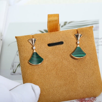 [AuraEcho Jewelry]DREAM MALACHITE PINK GOLD EARRINGS