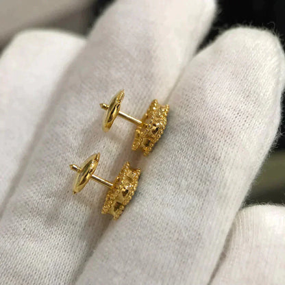 [AuraEcho Jewelry]CLOVER MINI 9.5MM MALACHITE  EARRINGS