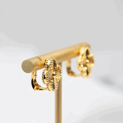 [AuraEcho Jewelry]CLOVER MEDIUM 1 MOTIFS LASER EARRINGS