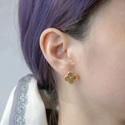 [AuraEcho Jewelry]CLOVER MEDIUM 1 MOTIFS LASER EARRINGS