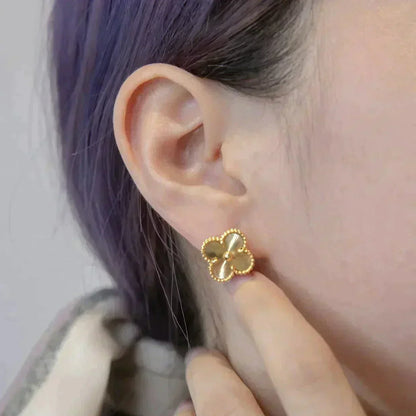 [AuraEcho Jewelry]CLOVER MEDIUM 1 MOTIFS LASER EARRINGS