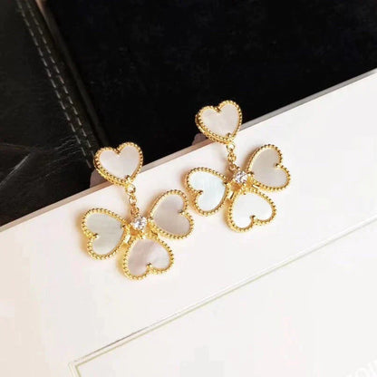 [AuraEcho Jewelry]CLOVER SWEET WHITE MOP EARRINGS
