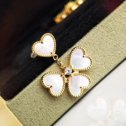 [AuraEcho Jewelry]CLOVER SWEET WHITE MOP EARRINGS