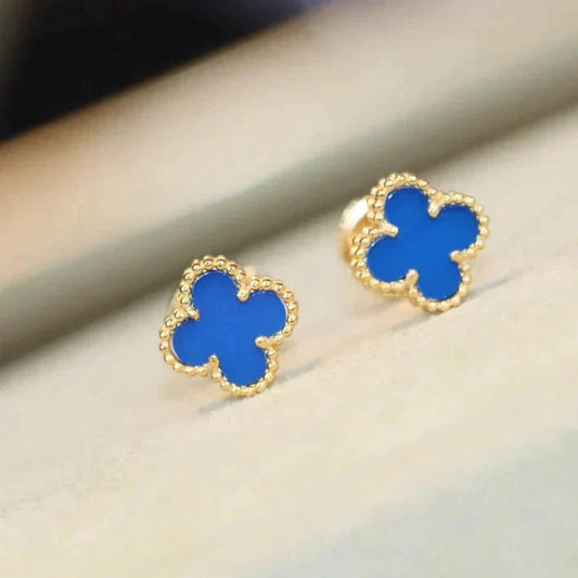 [AuraEcho Jewelry]CLOVER MINI 9.5MM TURQUOISE EARRINGS
