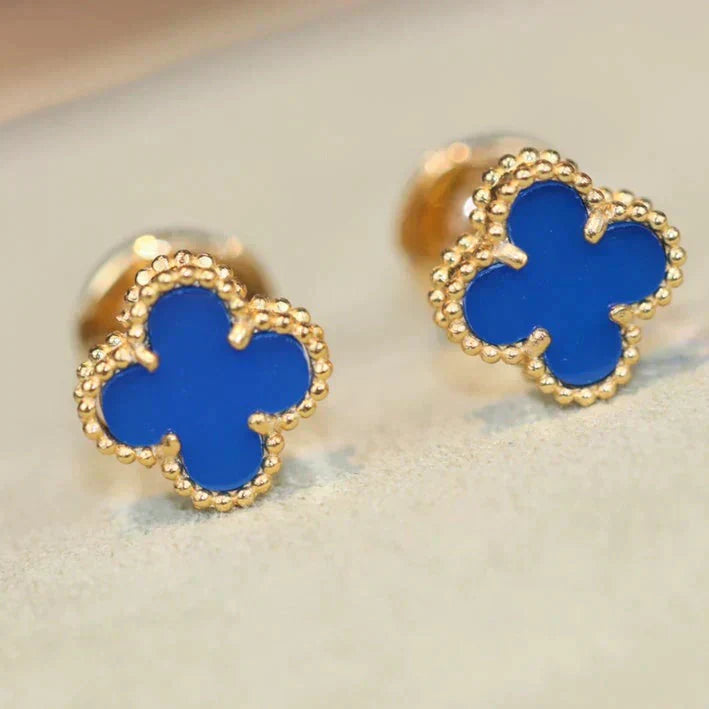 [AuraEcho Jewelry]CLOVER MINI 9.5MM TURQUOISE EARRINGS