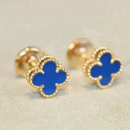 [AuraEcho Jewelry]CLOVER MINI 9.5MM TURQUOISE EARRINGS