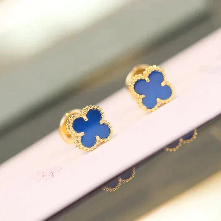 [AuraEcho Jewelry]CLOVER MINI 9.5MM TURQUOISE EARRINGS