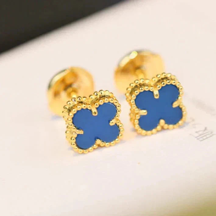 [AuraEcho Jewelry]CLOVER MINI 9.5MM TURQUOISE EARRINGS