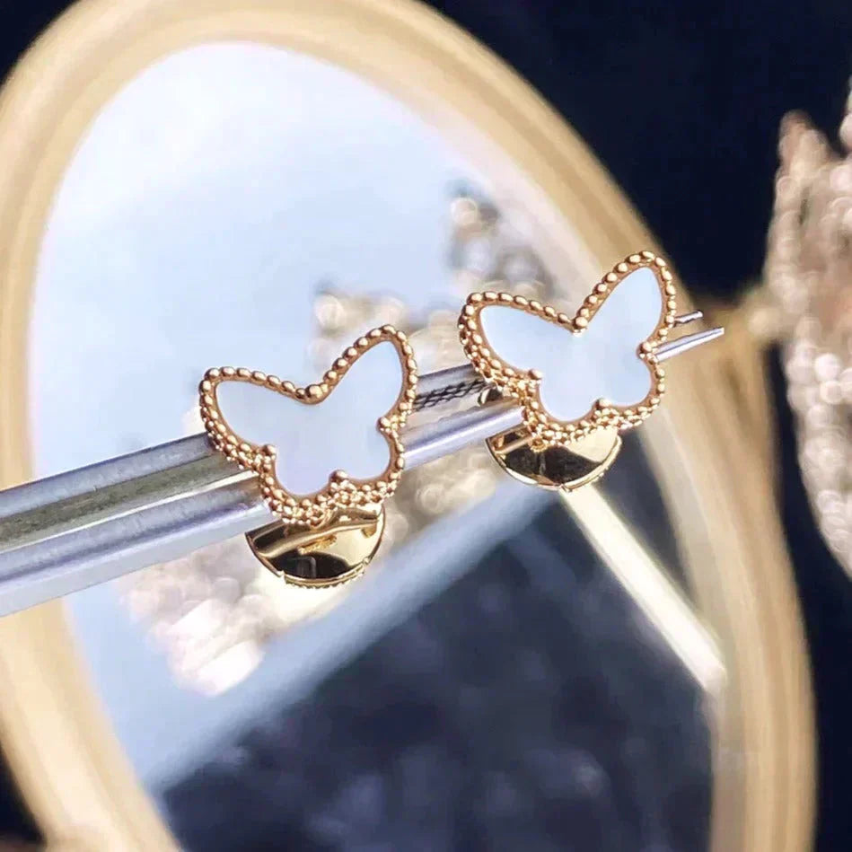 [AuraEcho Jewelry]SWEET BUTTERFLY MOP EARSTUDS