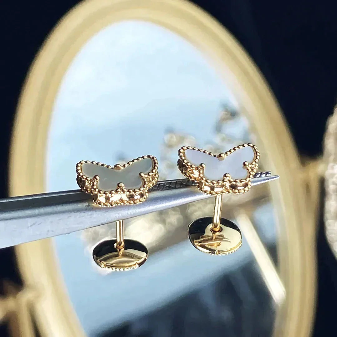 [AuraEcho Jewelry]SWEET BUTTERFLY MOP EARSTUDS