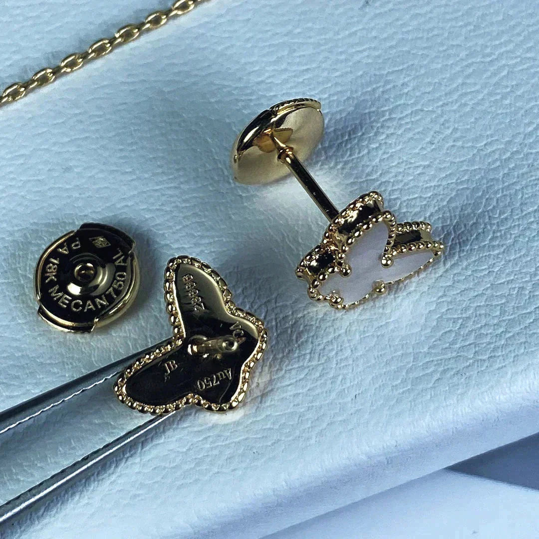 [AuraEcho Jewelry]SWEET BUTTERFLY MOP EARSTUDS