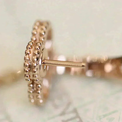 [AuraEcho Jewelry]CLOVER MEDIUM 1 MOTIFS FUll DIAMOND EARRINGS
