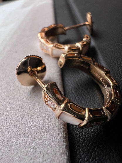 [AuraEcho Jewelry]SERPENTI MOP PINK GOLD EARRINGS