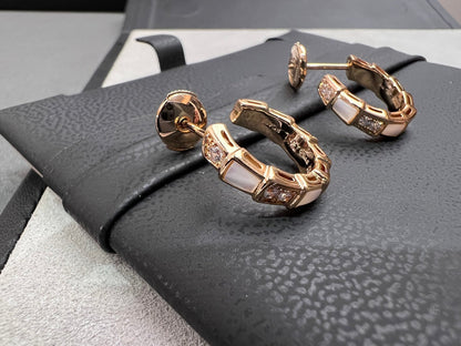 [AuraEcho Jewelry]SERPENTI MOP PINK GOLD EARRINGS