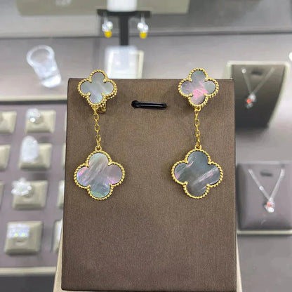 [AuraEcho Jewelry]CLOVER 2 MOTIFS  EARRINGS (MULTIPLE CHOICESC