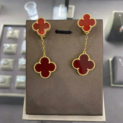 [AuraEcho Jewelry]CLOVER 2 MOTIFS  EARRINGS (MULTIPLE CHOICESC