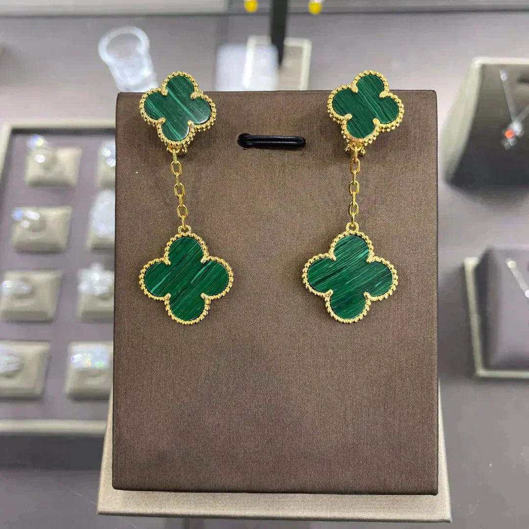 [AuraEcho Jewelry]CLOVER 2 MOTIFS  EARRINGS (MULTIPLE CHOICESC