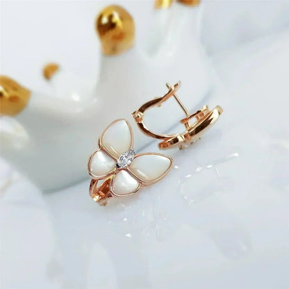 [AuraEcho Jewelry]BUTTERFLY MOP DIAMOND EARRINGS