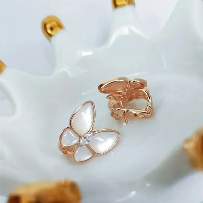 [AuraEcho Jewelry]BUTTERFLY MOP DIAMOND EARRINGS