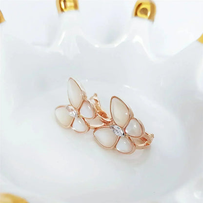 [AuraEcho Jewelry]BUTTERFLY MOP DIAMOND EARRINGS