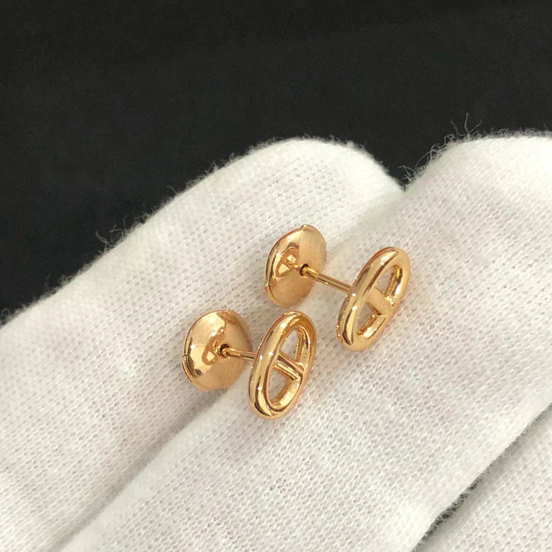[AuraEcho Jewelry]CHAINE SMALL EARRINGS GOLD AND SILVER