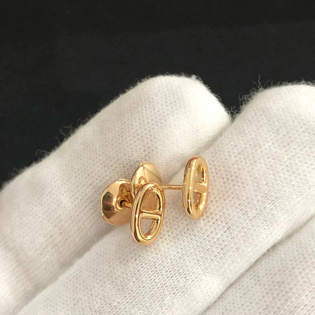 [AuraEcho Jewelry]CHAINE SMALL EARRINGS GOLD AND SILVER