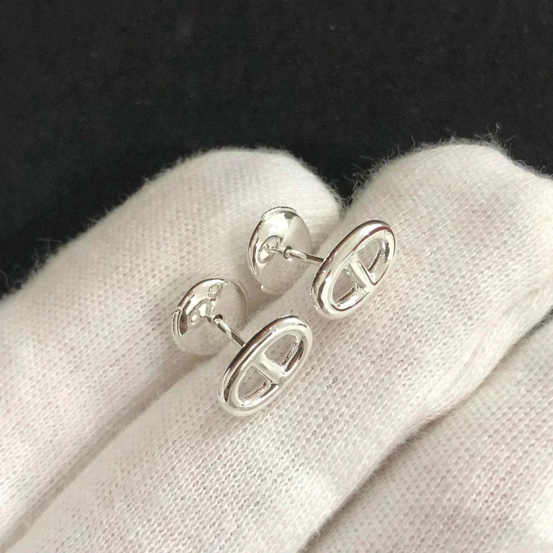 [AuraEcho Jewelry]CHAINE SMALL EARRINGS GOLD AND SILVER