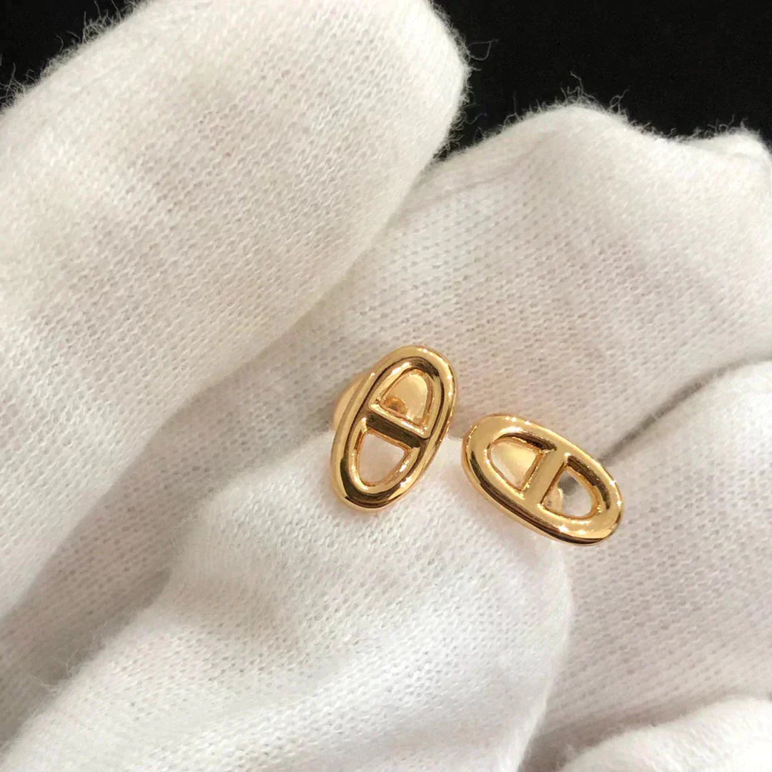 [AuraEcho Jewelry]CHAINE SMALL EARRINGS GOLD AND SILVER