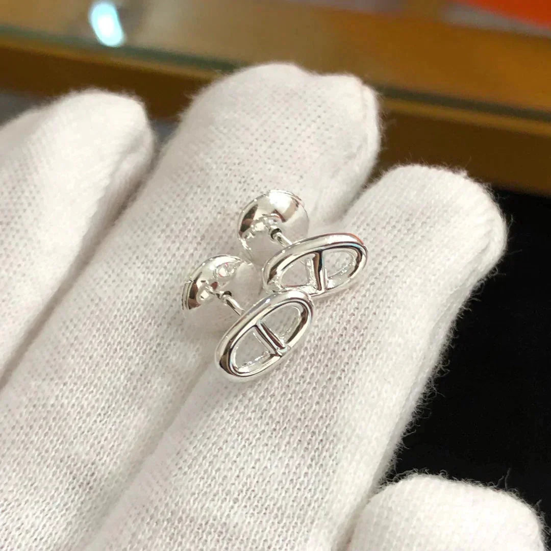 [AuraEcho Jewelry]CHAINE SMALL EARRINGS GOLD AND SILVER
