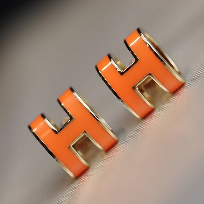 [AuraEcho Jewelry]MINI POP H EARRINGS ORANGE