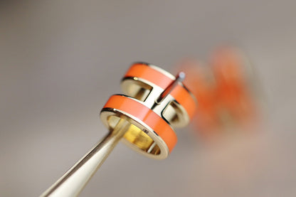 [AuraEcho Jewelry]MINI POP H EARRINGS ORANGE