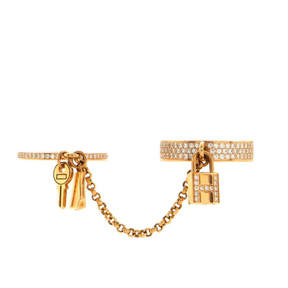 [AuraEcho Jewelry]HM KELLY CLOCHETTE DOUBLE RING IN ROSE GOLD WITH DIAMONDS