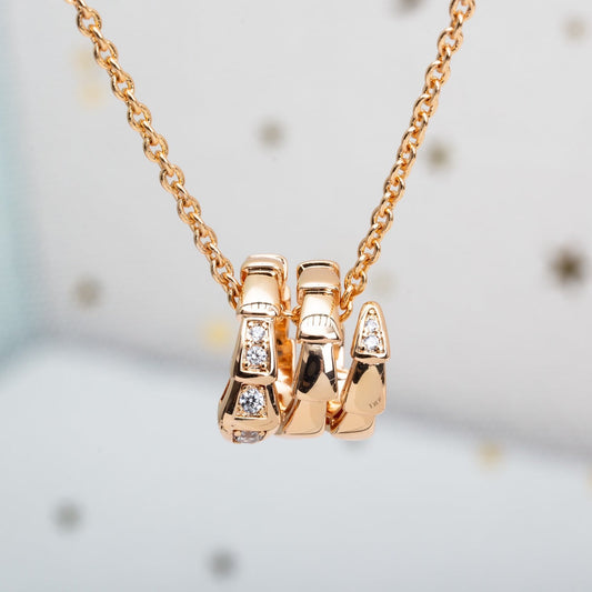 [AuraEcho Jewelry]SERPENTI PINK GOLD NECKLACE DIAMOND