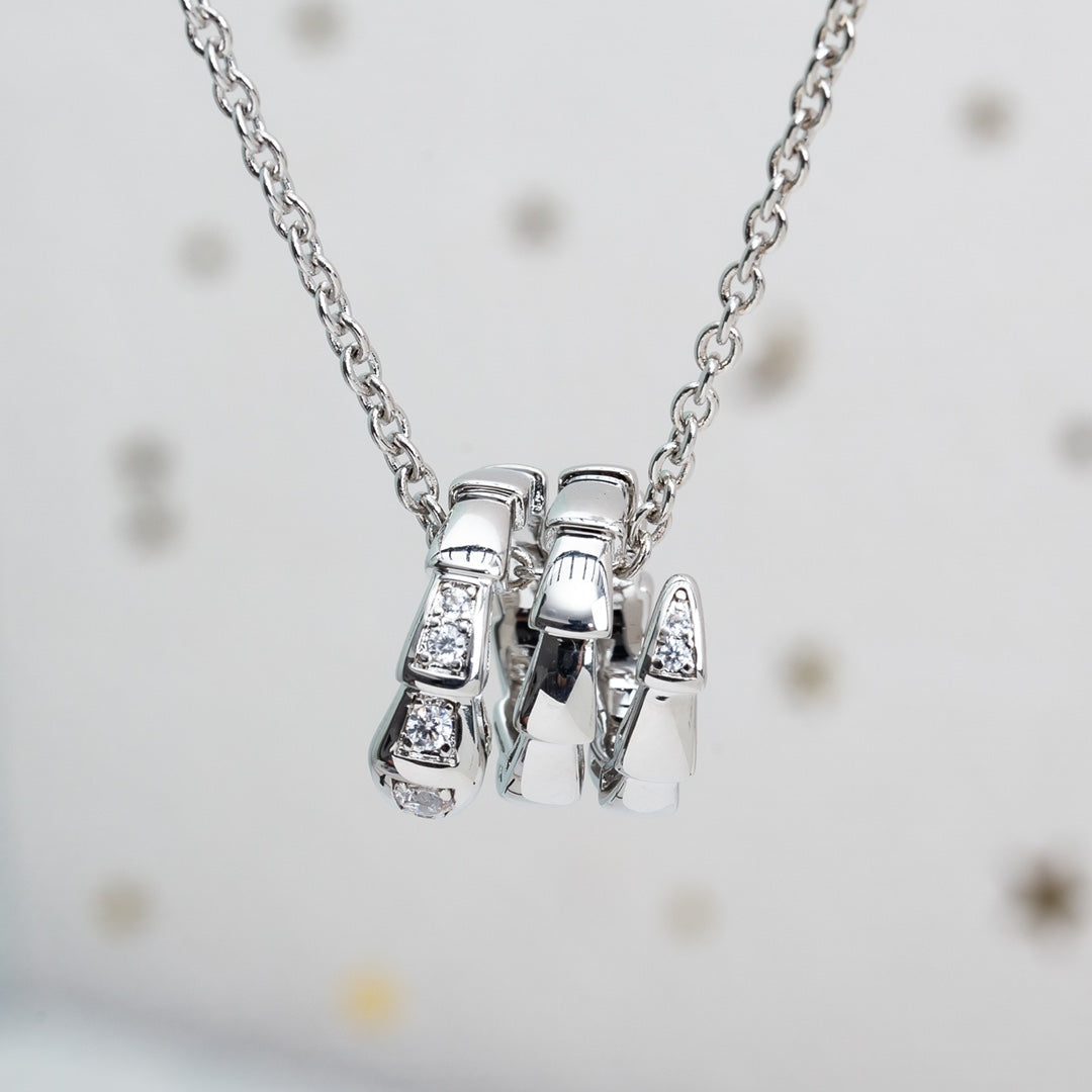 [AuraEcho Jewelry]SERPENTI SILVER NECKLACE DIAMOND