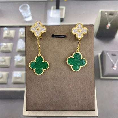 [AuraEcho Jewelry]CLOVER  2 MOTIFS  DIAMOND  EARRINGS (MULTIPLE CHOICESç´