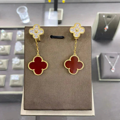 [AuraEcho Jewelry]CLOVER  2 MOTIFS  DIAMOND  EARRINGS (MULTIPLE CHOICESç´