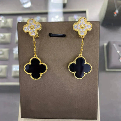 [AuraEcho Jewelry]CLOVER  2 MOTIFS  DIAMOND  EARRINGS (MULTIPLE CHOICESç´