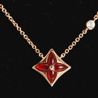 [AuraEcho Jewelry]STAR NECKLACE PINK GOLD 1 DIAMOND