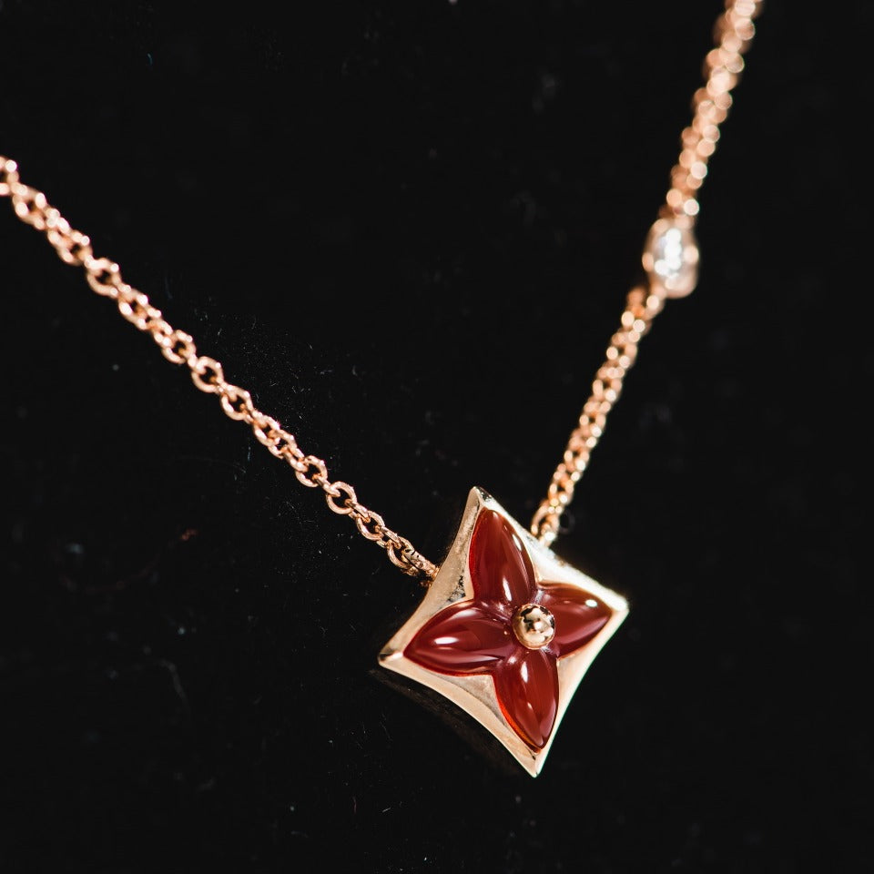 [AuraEcho Jewelry]STAR NECKLACE PINK GOLD 1 DIAMOND
