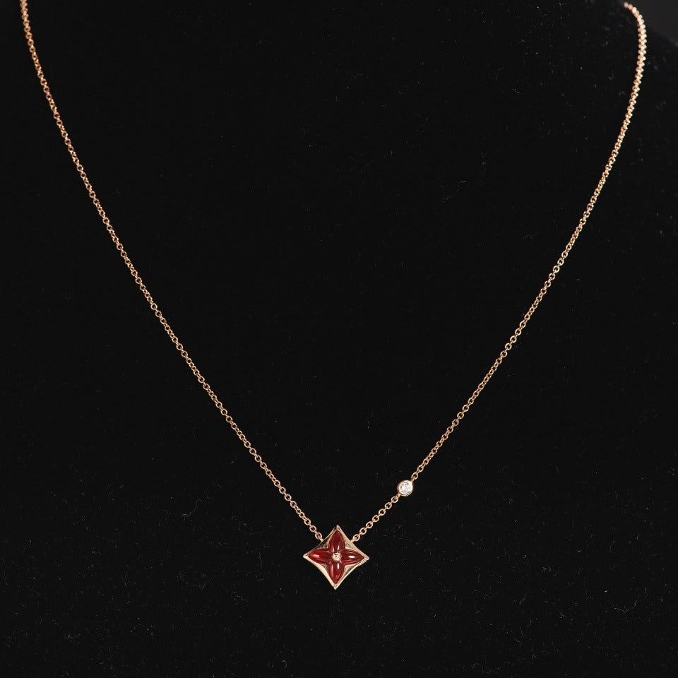[AuraEcho Jewelry]STAR NECKLACE PINK GOLD 1 DIAMOND