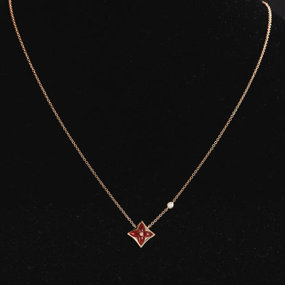 [AuraEcho Jewelry]STAR NECKLACE PINK GOLD 1 DIAMOND