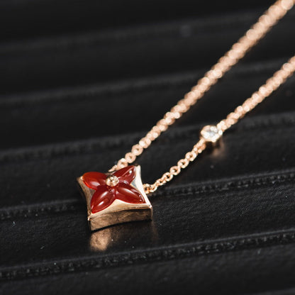 [AuraEcho Jewelry]STAR NECKLACE PINK GOLD 1 DIAMOND