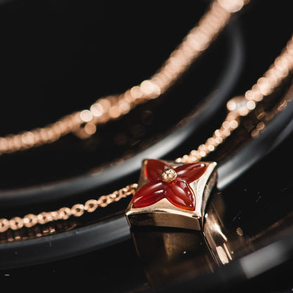 [AuraEcho Jewelry]STAR NECKLACE PINK GOLD 1 DIAMOND