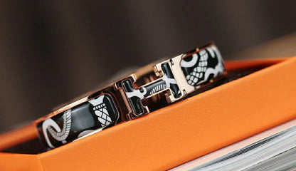 [AuraEcho Jewelry]H TARTAN BRACELET 12MM